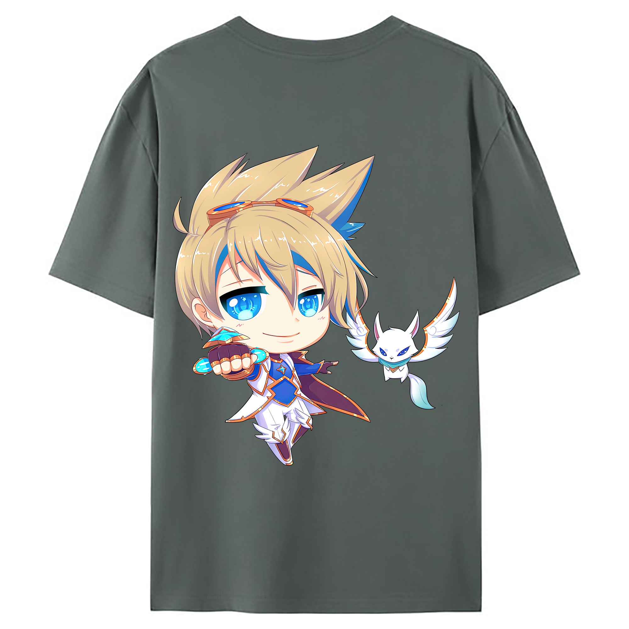 （画像用） リーグ・オブ・レジェンド League of Legends LOL 綿100％ メンズ半袖Tシャツ（バックプリント） 通気性